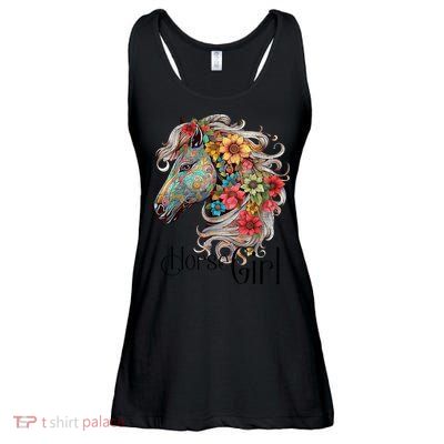 Horse Girl Just A Girl Who Loves Horses Horseback Riding Ladies Essential Flowy Tank