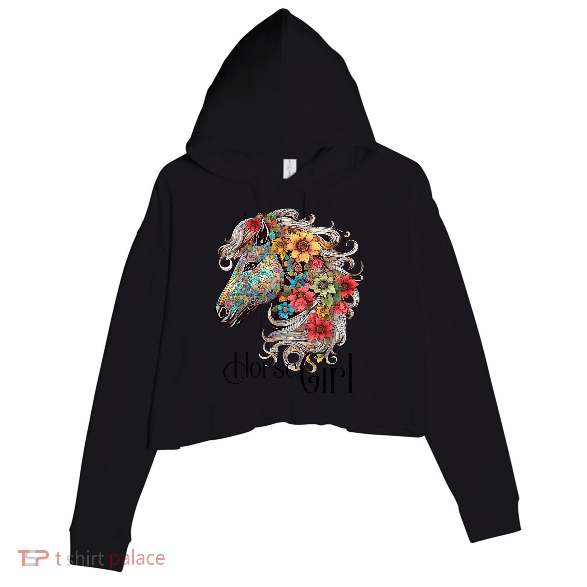 Horse Girl Just A Girl Who Loves Horses Horseback Riding Crop Fleece Hoodie