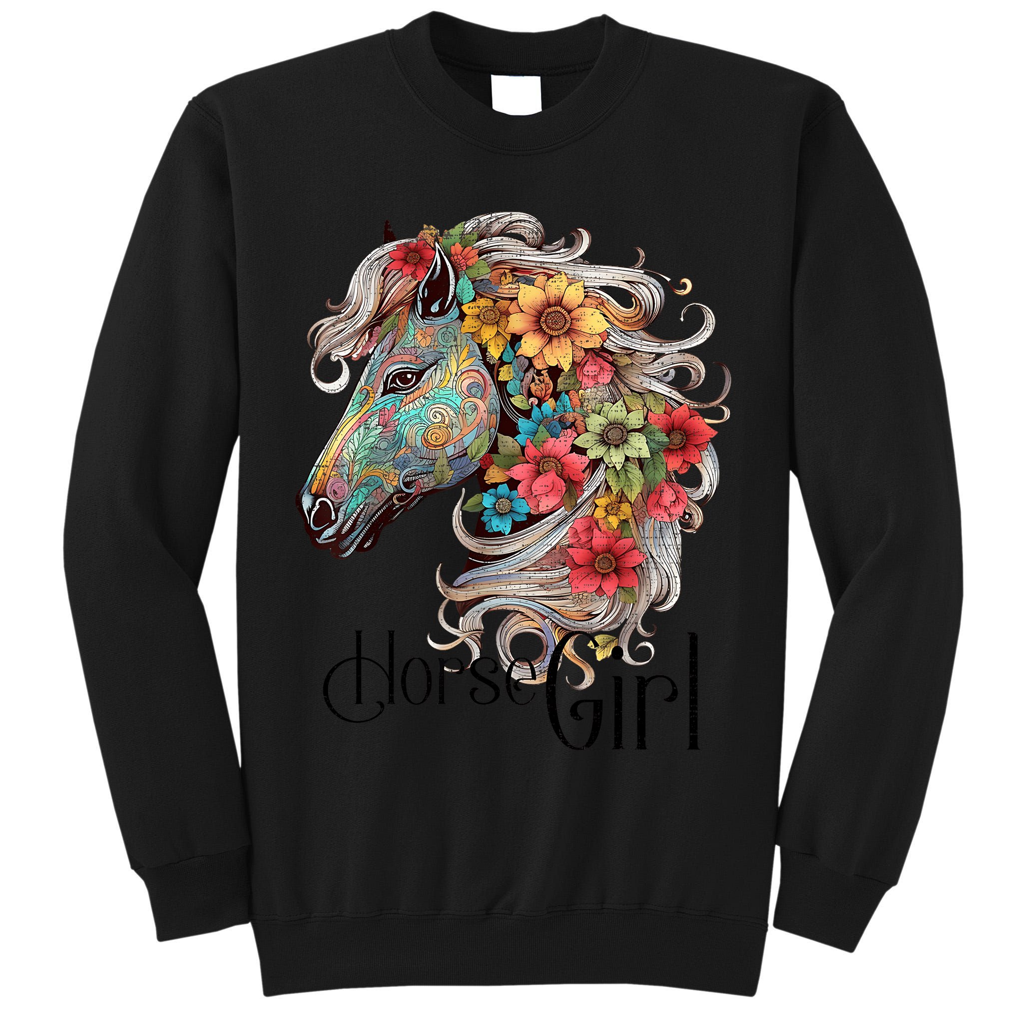 Horse Girl Just A Girl Who Loves Horses Horseback Riding Tall Sweatshirt