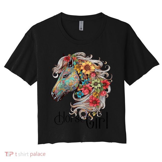Horse Girl Just A Girl Who Loves Horses Horseback Riding Crop Top