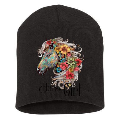Horse Girl Just A Girl Who Loves Horses Horseback Riding Short Acrylic Beanie