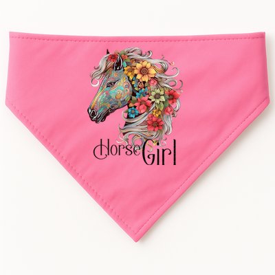 Horse Girl Just A Girl Who Loves Horses Horseback Riding USA-Made Doggie Bandana