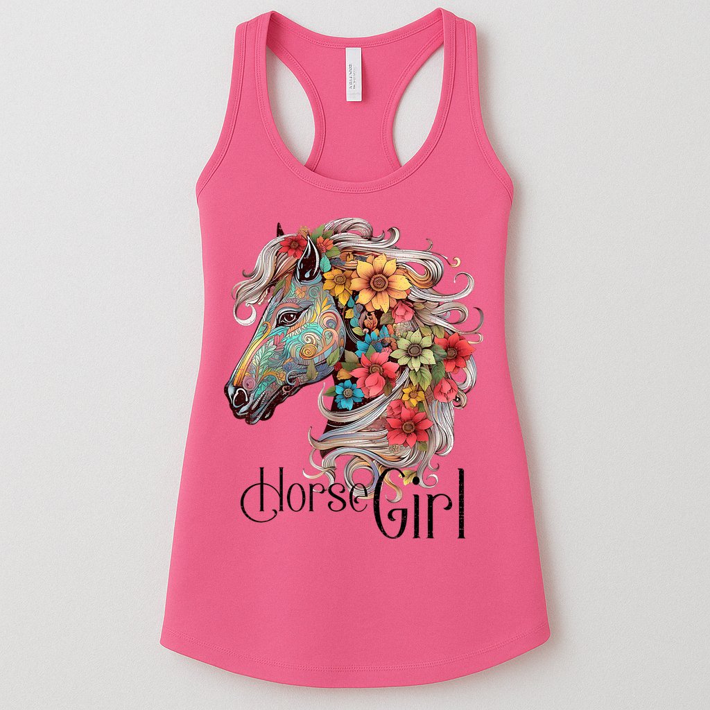Horse Girl Just A Girl Who Loves Horses Horseback Riding Womens Tank Top