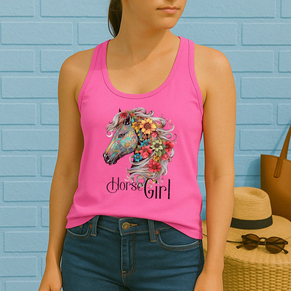 Horse Girl Just A Girl Who Loves Horses Horseback Riding Womens Tank Top