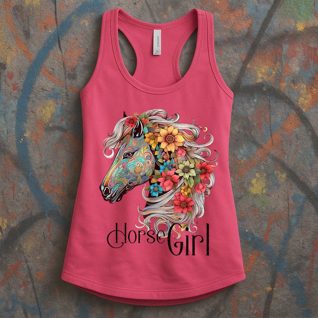 Horse Girl Just A Girl Who Loves Horses Horseback Riding Womens Tank Top