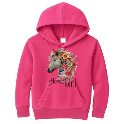 Horse Girl Just A Girl Who Loves Horses Horseback Riding Kids Hoodie