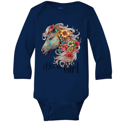 Horse Girl Just A Girl Who Loves Horses Horseback Riding Baby Long Sleeve Bodysuit