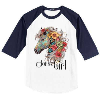 Horse Girl Just A Girl Who Loves Horses Horseback Riding Baseball Sleeve Shirt