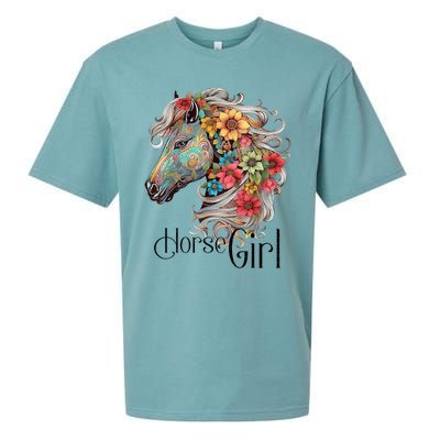 Horse Girl Just A Girl Who Loves Horses Horseback Riding Sueded Cloud Jersey T-Shirt