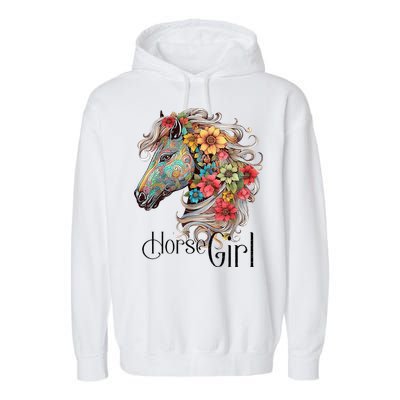 Horse Girl Just A Girl Who Loves Horses Horseback Riding Garment-Dyed Fleece Hoodie