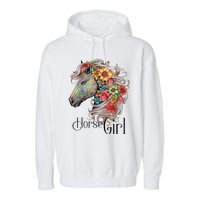 Horse Girl Just A Girl Who Loves Horses Horseback Riding Garment-Dyed Fleece Hoodie