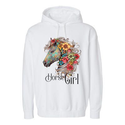 Horse Girl Just A Girl Who Loves Horses Horseback Riding Garment-Dyed Fleece Hoodie