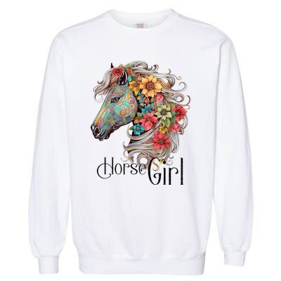 Horse Girl Just A Girl Who Loves Horses Horseback Riding Garment-Dyed Sweatshirt