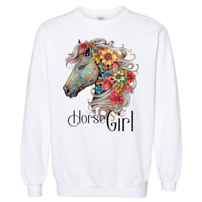 Horse Girl Just A Girl Who Loves Horses Horseback Riding Garment-Dyed Sweatshirt