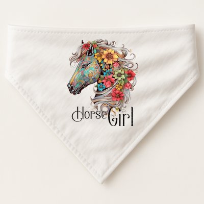 Horse Girl Just A Girl Who Loves Horses Horseback Riding USA-Made Doggie Bandana
