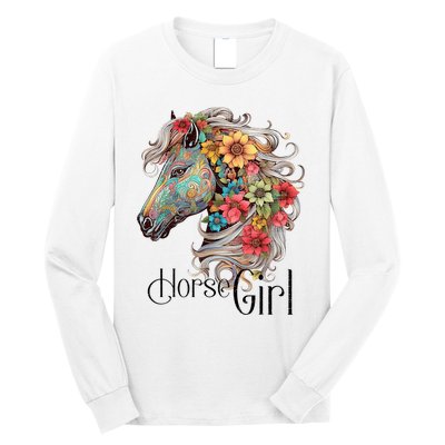 Horse Girl Just A Girl Who Loves Horses Horseback Riding Long Sleeve Shirt