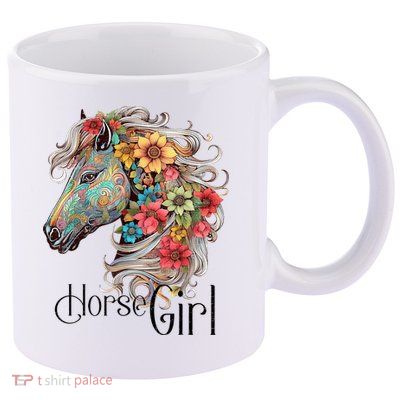 Horse Girl Just A Girl Who Loves Horses Horseback Riding 11oz C Handle Ceramic Mug