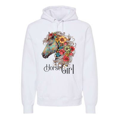 Horse Girl Just A Girl Who Loves Horses Horseback Riding Premium Hoodie