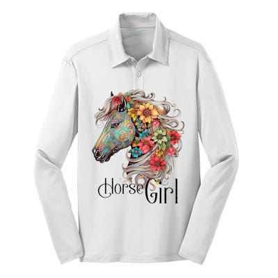 Horse Girl Just A Girl Who Loves Horses Horseback Riding Silk Touch Performance Long Sleeve Polo