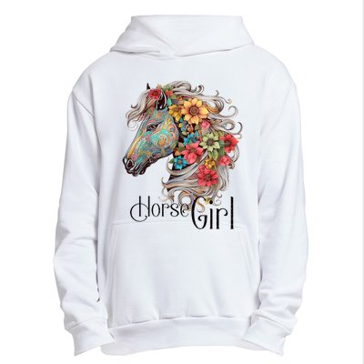 Horse Girl Just A Girl Who Loves Horses Horseback Riding Urban Pullover Hoodie