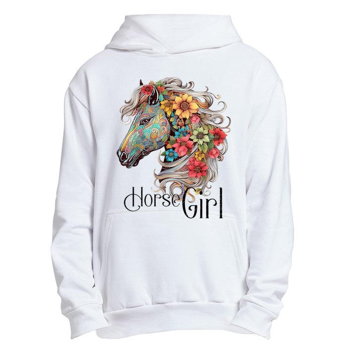 Horse Girl Just A Girl Who Loves Horses Horseback Riding Urban Pullover Hoodie