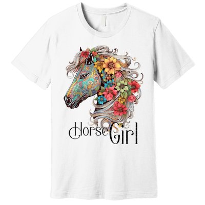 Horse Girl Just A Girl Who Loves Horses Horseback Riding Premium T-Shirt