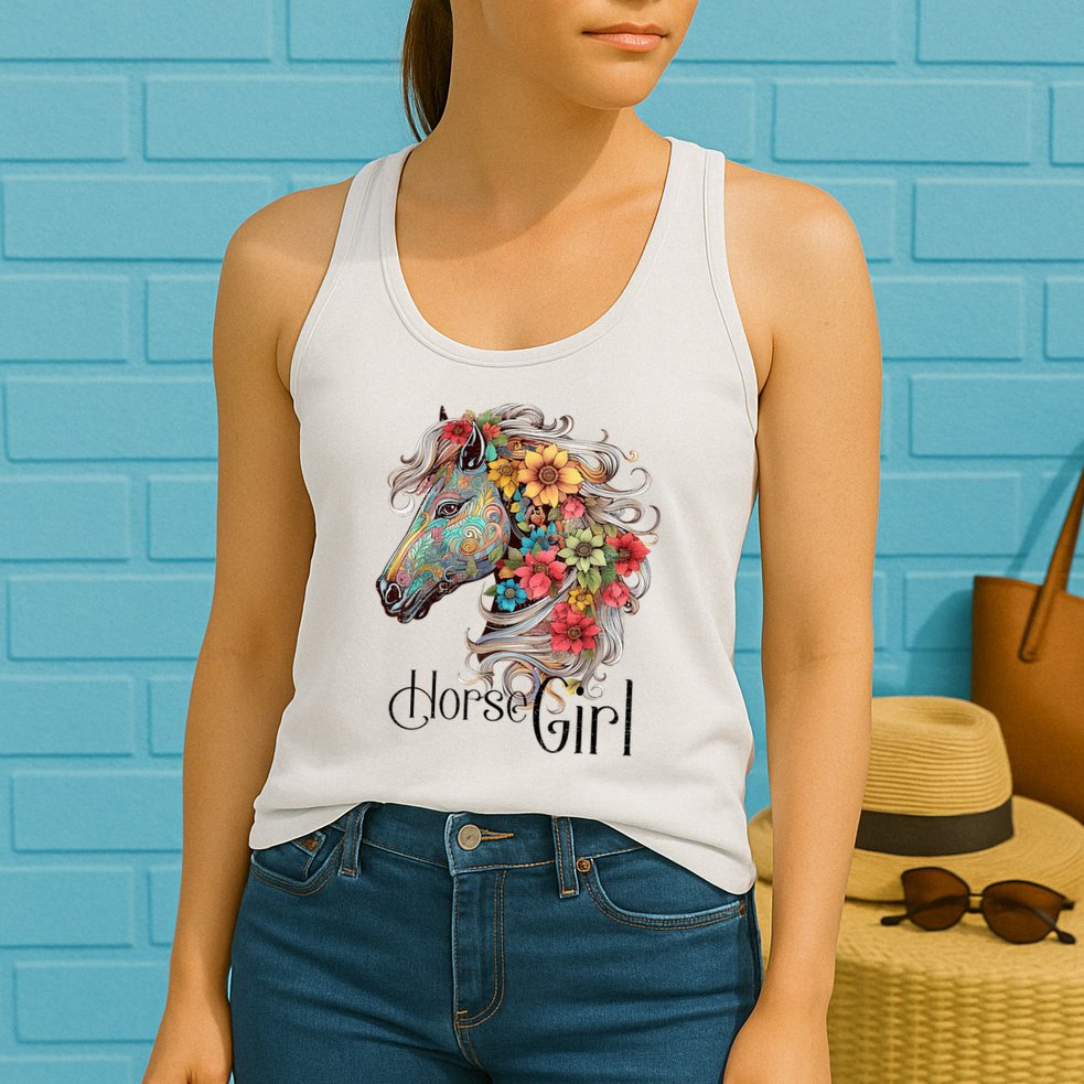 Horse Girl Just A Girl Who Loves Horses Horseback Riding Womens Tank Top