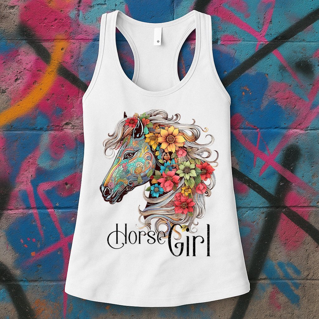 Horse Girl Just A Girl Who Loves Horses Horseback Riding Womens Tank Top