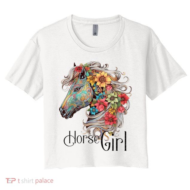 Horse Girl Just A Girl Who Loves Horses Horseback Riding Crop Top