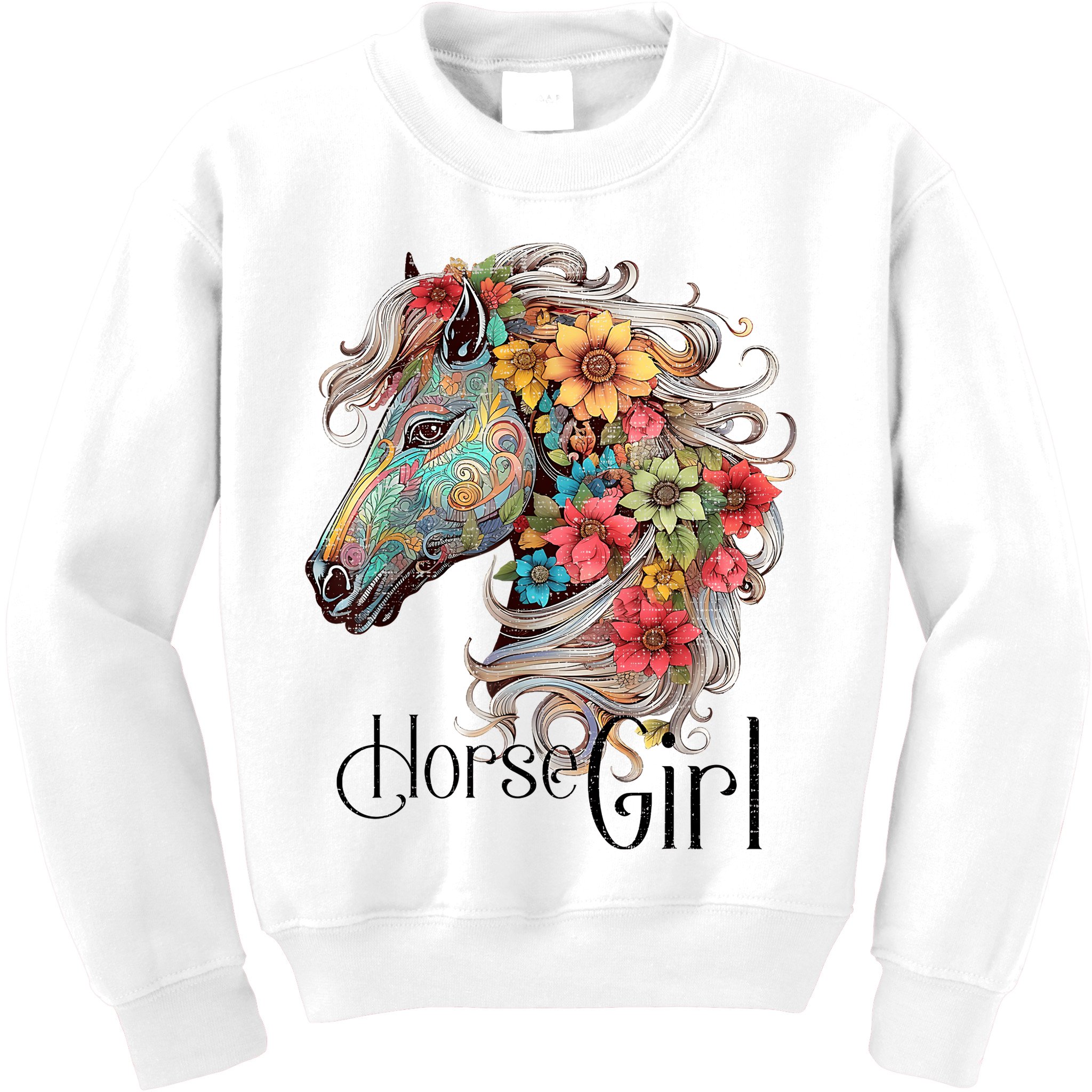 Horse Girl Just A Girl Who Loves Horses Horseback Riding Kids Sweatshirt