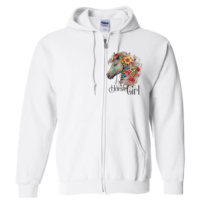 Horse Girl Just A Girl Who Loves Horses Horseback Riding Full Zip Hoodie