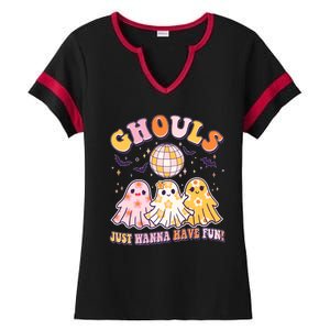 Halloween Ghouls Just Wanna Have Fun Ladies Halftime Notch Neck Tee