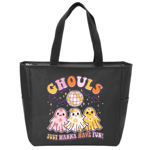 Halloween Ghouls Just Wanna Have Fun Zip Tote Bag