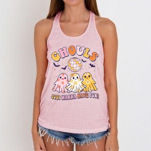 Halloween Ghouls Just Wanna Have Fun Women's Knotted Racerback Tank