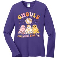 Halloween Ghouls Just Wanna Have Fun Ladies Long Sleeve Shirt