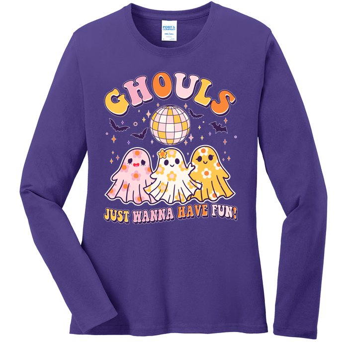 Halloween Ghouls Just Wanna Have Fun Ladies Long Sleeve Shirt