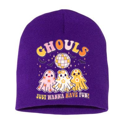 Halloween Ghouls Just Wanna Have Fun Short Acrylic Beanie