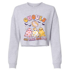 Halloween Ghouls Just Wanna Have Fun Cropped Pullover Crew