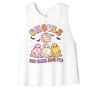 Halloween Ghouls Just Wanna Have Fun Women's Racerback Cropped Tank