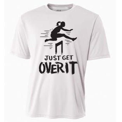 Hurdler Gift Just Get Over It Track Field Gift Cooling Performance Crew T-Shirt