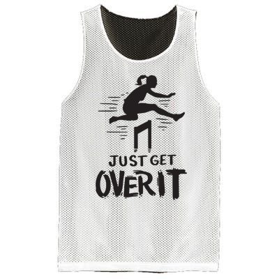 Hurdler Gift Just Get Over It Track Field Gift Mesh Reversible Basketball Jersey Tank