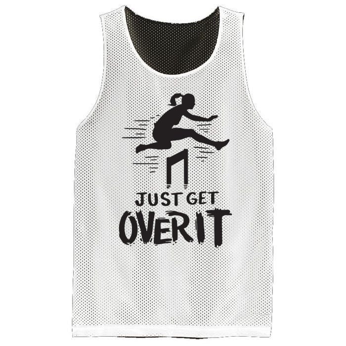 Hurdler Gift Just Get Over It Track Field Gift Mesh Reversible Basketball Jersey Tank