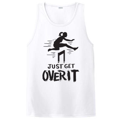 Hurdler Gift Just Get Over It Track Field Gift PosiCharge Competitor Tank