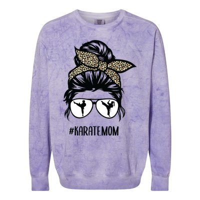 Hair Glasses Karate Mom Colorblast Crewneck Sweatshirt