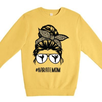 Hair Glasses Karate Mom Premium Crewneck Sweatshirt