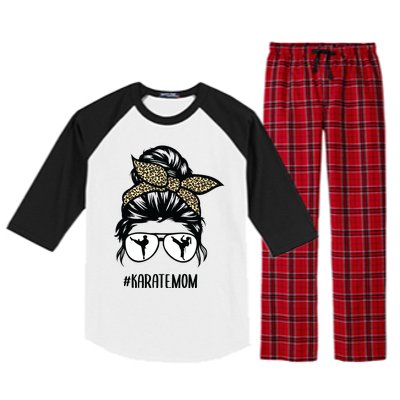 Hair Glasses Karate Mom Raglan Sleeve Pajama Set