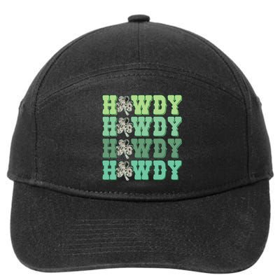 Howdy Go Lucky Cow Western St Patricks Day Irish Shamrock 7-Panel Snapback Hat