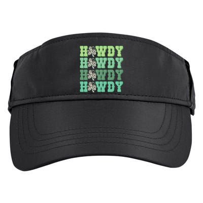 Howdy Go Lucky Cow Western St Patricks Day Irish Shamrock Adult Drive Performance Visor