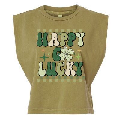 Happy Go Lucky St Patricks Day Garment-Dyed Women's Muscle Tee