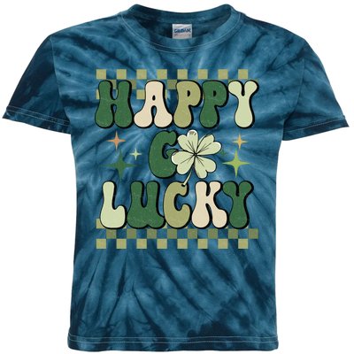 Happy Go Lucky St Patricks Day Kids Tie-Dye T-Shirt